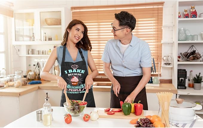 Baking Apron for Women I Baking Because People Is Frowned Aprons Gifts for Men Woman Family Friends