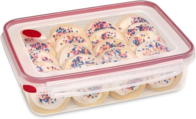 Sterilite Ultra-Seal 16 Cup Rectangle, Airtight Food Storage Container, Latching Lid, Microwave and Dishwasher Safe, Clear With Blue Gasket, 12-Pack