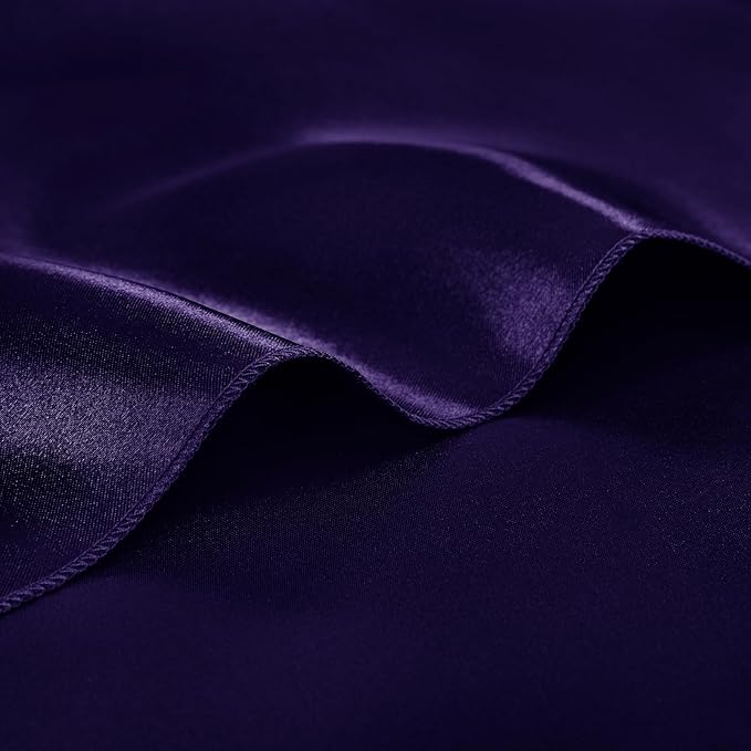 KKJIAF 50 Pack Purple Square Satin Napkins 17x17 Inch Soft Smooth Cloth Napkins，Silky Table Napkin for Wedding Banquet Party Decoration