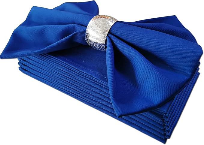 Cloth Napkins Set of 6, 100% Cotton Reusable for Everyday Use, Perfect for Christmas/Thanksgiving Dining Table (Blue)