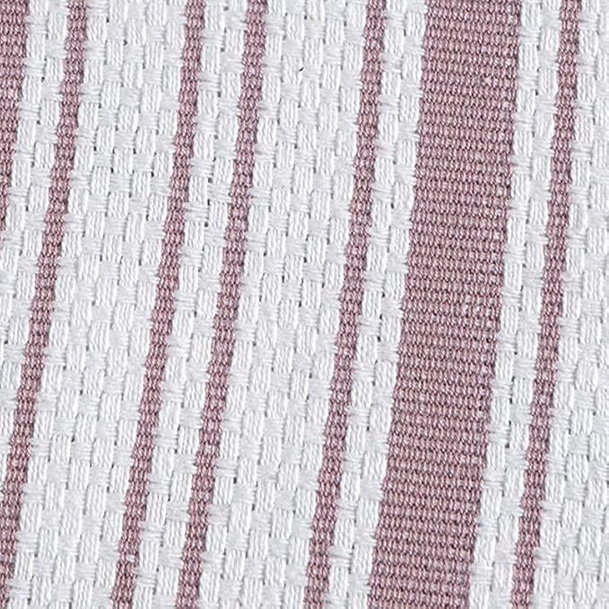 Kitchen Towels Set – Pack of 6 (20’’ x 30’’) Extra Large Premium Cotton Dish Towels for Kitchen – Basket Weave Towels – Absorbent – 100% Cotton – with Hanging Loop – Dark Pink