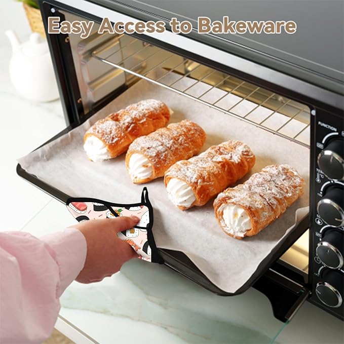 Cute Sushi Pot Holders 2 PCS,Kitchen Heat Resistant Hot Pads for Cooking Grilling Baking BBQ, Pot Holders for Women Cook Home Microwave