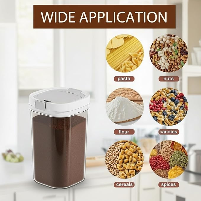 sugar container with spoon, Coffee and Dry Food Storage Containers,Stackable, Easy-Clean, Perfect for Coffee, Flour, Sugar(61 oz / 7.6 Cups)