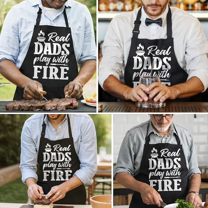 SANDJEST Funny Apron for Dad - Birthday Father’s Day Cooking Grilling Gifts for Mens