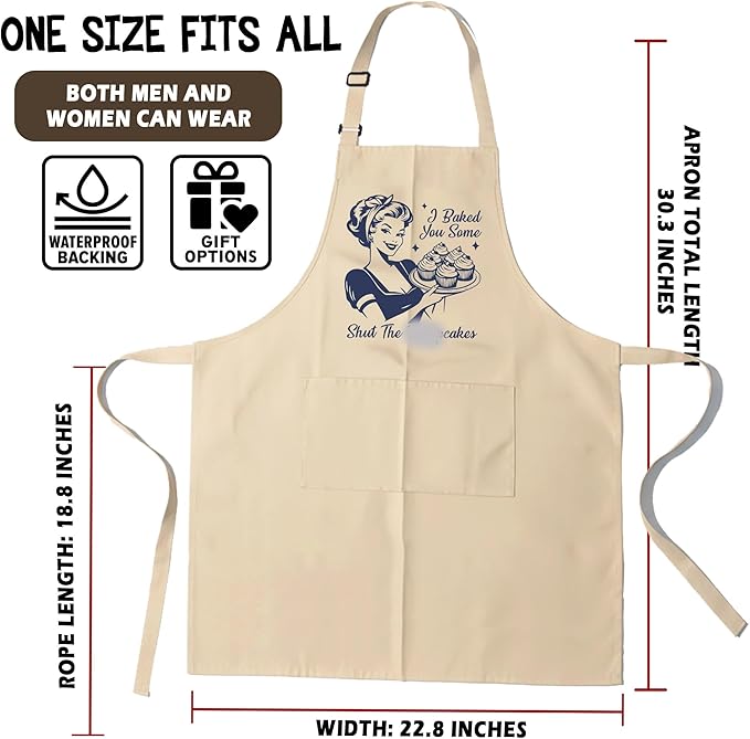 Funny Aprons for Women - Baking Gift for Women, Mothers Day Christmas Birthday Gifts, Perfect for Cooking, Bartending