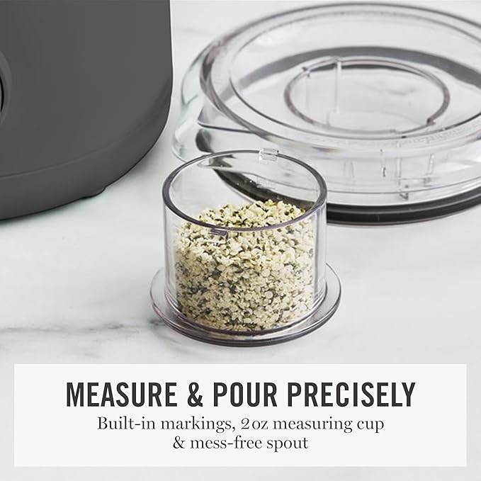 Martha Stewart Countertop Blender, 50oz Jar, 6 Stainless Steel Blades 3 Speeds & 5 Presets, Auto Clean, Smoothies, Crush Ice, Shakes, Chop, Margarita, Measurement Markings, 700W, Caviar Gray