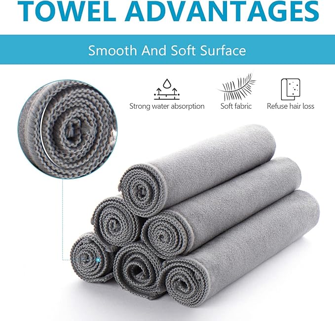 8 Pack Microfiber Screen Cleaning Cloth,Premium Double-Sided Suede Microfiber Cloths for Glasses,Lenses,Computer,Phone,TV,Electronic Device Screens Wipes Cloth,12 x 12 Inches,Grey