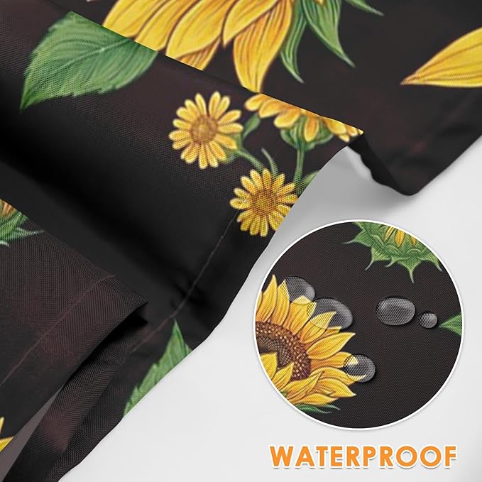 Britimes Apron Home Kitchen Cooking Baking Gardening for Women Men with Pockets Sunflowers Floral Flowers Leaf Vintage 32x28 inch