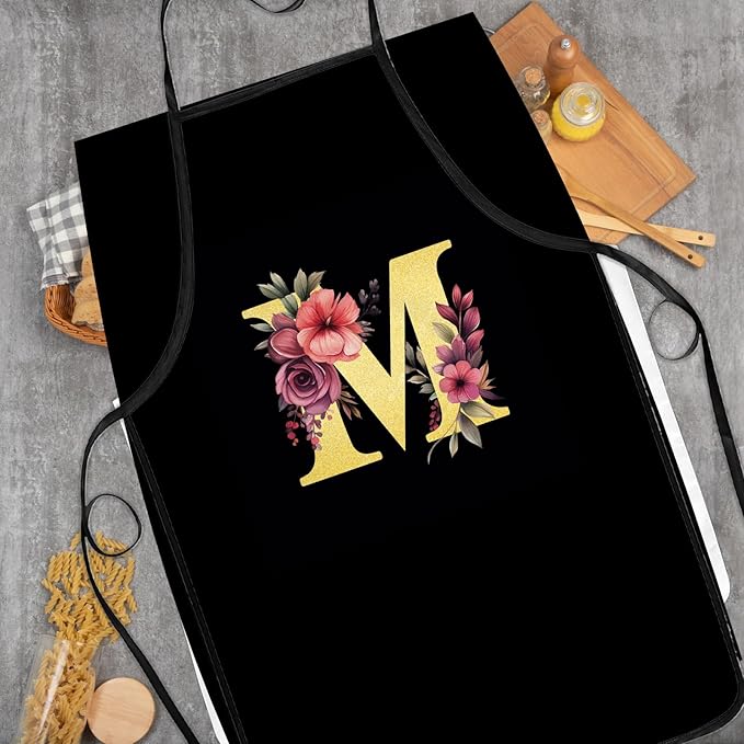 Monogrammed Aprons - A-Z Initial, Letter Aprons for Cooking and Baking