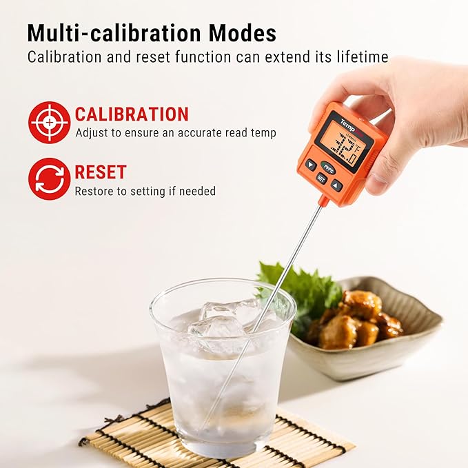 TempPro TP511 Digital Candy Thermometer with Pot Clip, Programmable Instant Read Food Meat Thermometer with 10'' Long Probe for Baking Grilling Candle Oil Deep Fry Thermometer(Previously ThermoPro)