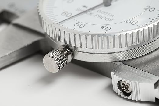 PEC Dial Caliper 0-6 Inch, Stainless Steel Precision Measuring Tool with Shock-Proof Dial, High Accuracy ±0.001"