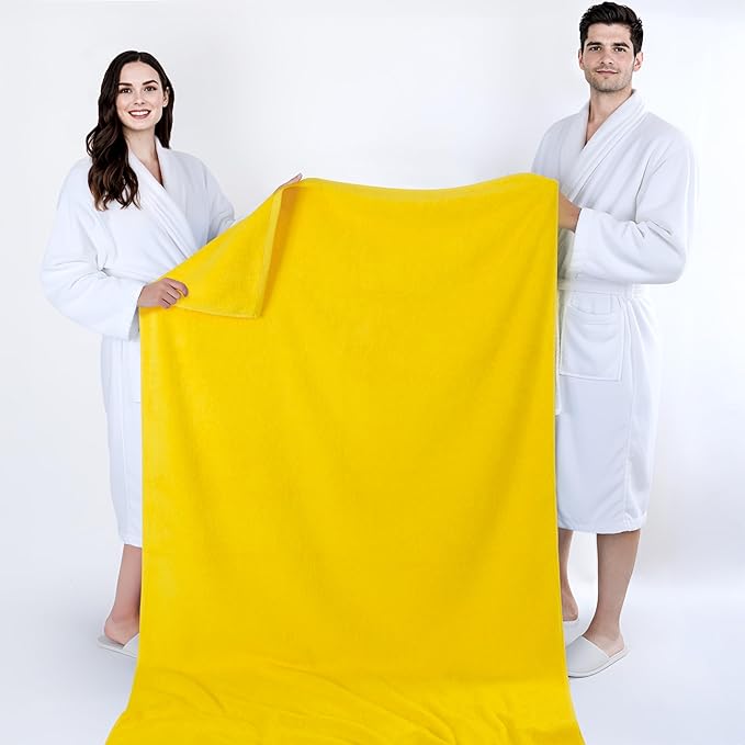 Cotton Paradise 100% Cotton 40x80 Oversized Bath Sheet, Extra Large Turkish Bath Towels for Bathroom, Yellow Bathsheet