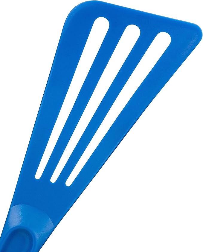 Matfer Bourgeat Exoglass® High Temperature Slotted Pelton Spatula/Turner, Blue