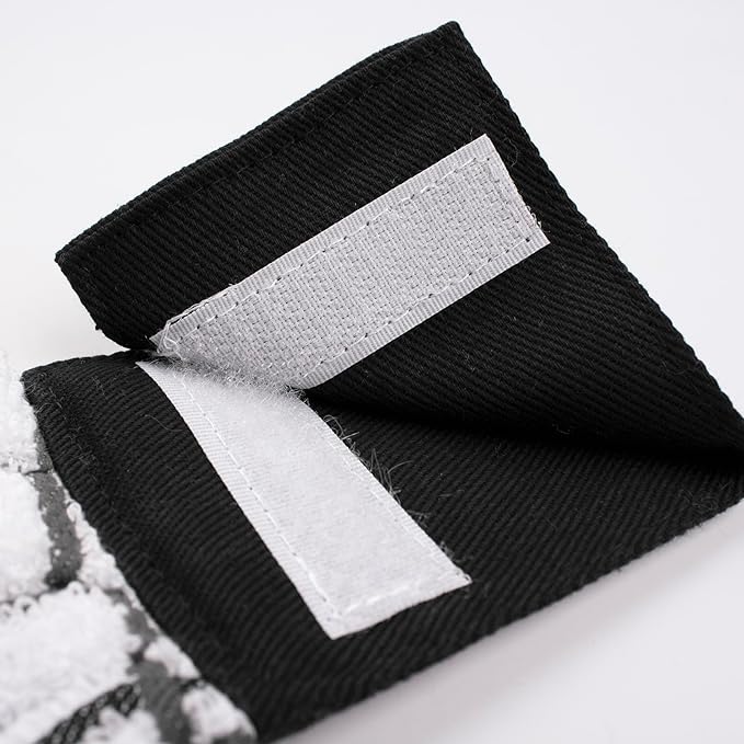 Ritz Premium 100% Cotton Solid and Multi Check Kitchen Tie Towel, Absorbent, Super Soft, and Fast Drying Hang Towel, Set of Two, Black
