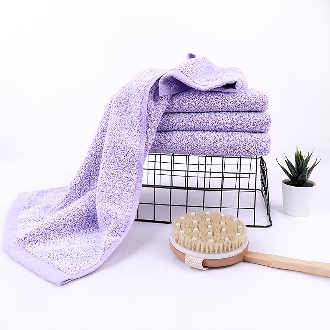 Everplush 4-Piece Premium Hand Towel Sets: Super-Soft, Highly Absorbent & Quick Drying Bathroom Towels – Versatile for Hotel, Bathroom, Shower, Spa, 16x30 Inches (Lavender, 16" x 30")