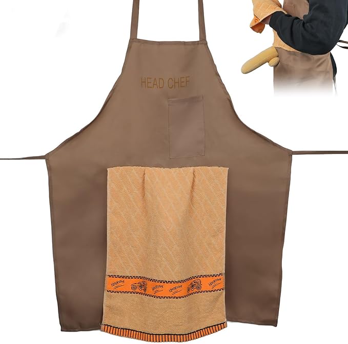 CACHIL funny chef apron - Prank Apron with Pocket and Funny Hidden Surprise-Novelty Gag Gifts for Men - funny chef aprons for adults - Suitable for BBQ parties, holiday gatherings and gift giving
