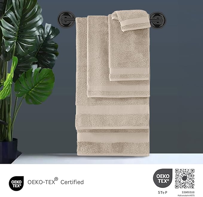 Classic Turkish Towels CTT - Premium Washcloths 12 Pack Set, 100% Turkish Cotton, Highly Absorbent & Quick Dry, Face Towels Wash Cloths for Hotel, Spa & Gym | 12"x12" (Beige)