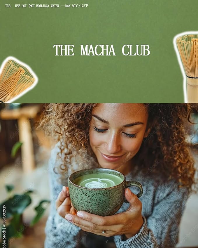 Taruzil Matcha Whisk, Matcha Bamboo Whisk, Matcha Whisks Set for Matcha Powder Handcrafted Organic Traditional Japanese Chasen, 100-Prong Matchas Stirrer Wisk Mixer Brush for Authentic Tea Preparation