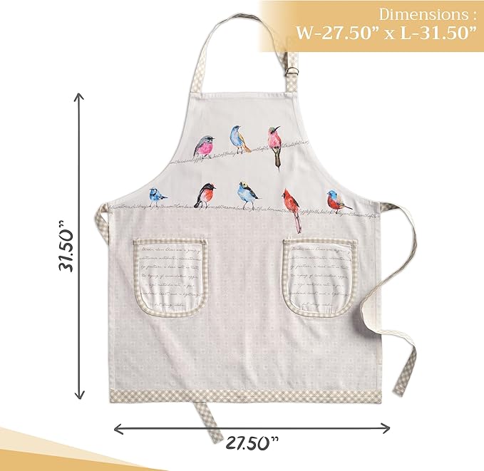 Maison d' Hermine 100% Cotton Apron for women with Pocket Kitchen Chef Apron for Men Cooking Mothers Day Gifts