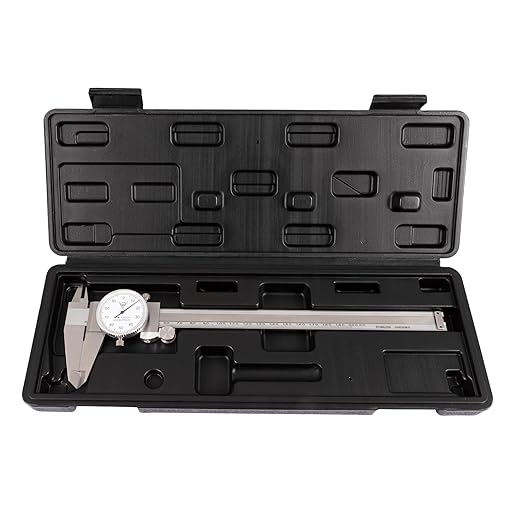 PEC Dial Caliper 0-200mm, Stainless Steel Precision Measuring Tool with Shock-Proof Dial, High Accuracy ±0.04mm
