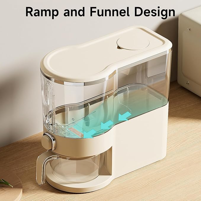 Rice Dispenser, Rice Storage Container with Measuring Cup for Kitchen Pantry Household, Dry Food Storage Containers Airtight, Sealed Moisture Proof, 11 Lbs