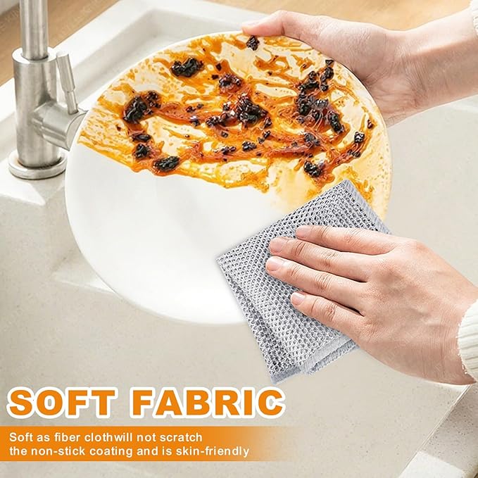 12 Pcs New Upgrade 3-Layer Metal Dish Cloth, No Scratches Wire Cleaning Cloth , Reusable Multipurpose Wire Dishwashing Rag for Kitchen Cleaning Cloths,Sinks,Dishes,Stove Top, Dimensions,7.87” x 7.87”