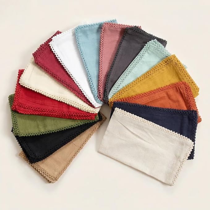 ACCENTHOME Rust Cotton Dinner Napkins Set of 12 - 18x18 Inch Soft Premium Hotel Quality Reusable Napkins for Family Dinners, Weddings & Everyday Use