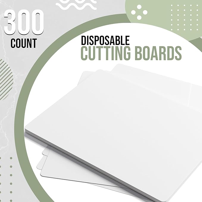 Crown Display Disposable Cutting Boards for Kitchen 300 Count White Cutting Board 12 Inch X 17.5 Inch Flexible Cutting Boards For Kitchen ~ Patent Pending ~ Recyclable Disposable Cutting Board Sheets