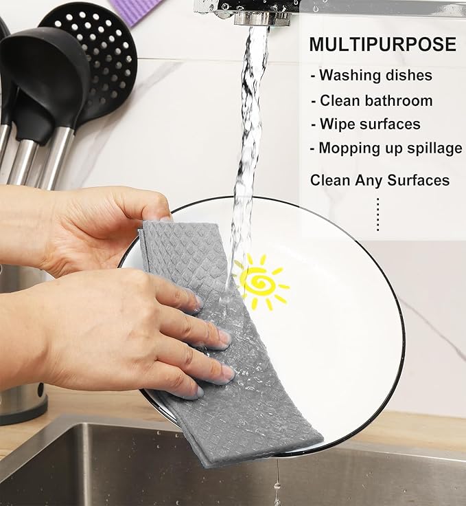 10 Packs Swedish Dishcloths for Kitchen, Reusable Paper Towels Compostable Swedish Dish Clothes for Kitchen and Household Use