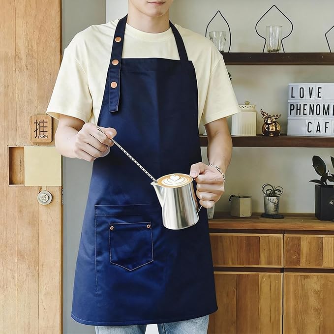 MORNITE Art Aprons for Painting Pottery Ceramics, Mens Women Kitchen Cooking Aprons Waterproof Green