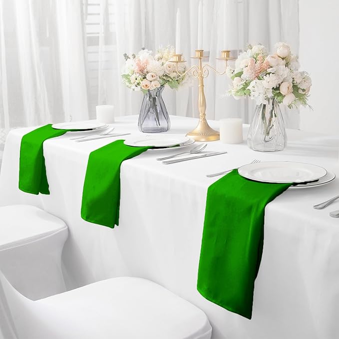 Bailarina Cloth Napkins Set of 40,17x17 inches Dinner Napkins Cloth Washable,Polyester Square Table Cloth Napkin Bulk with Hemmed Edges Ideal for Banquets, Parties and Weddings-Emerald Green