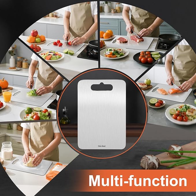 Cutting Board, Stainless Steel Cutting Board for kitchen, Meat,Fruit, Vegetables, L 15.4" * 11"