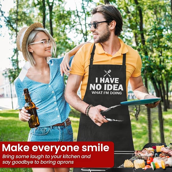 SANDJEST Funny Apron for Dad - Birthday Father’s Day Cooking Grilling Gifts for Mens