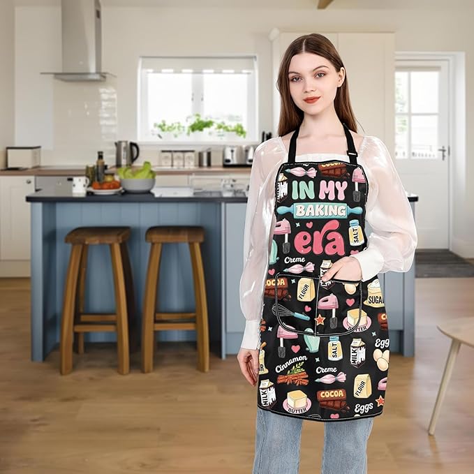 WSNANG Funny Baking Aprons with Pockets In My Baking Era Apron Bakers Gifts Pastry Chef Gift
