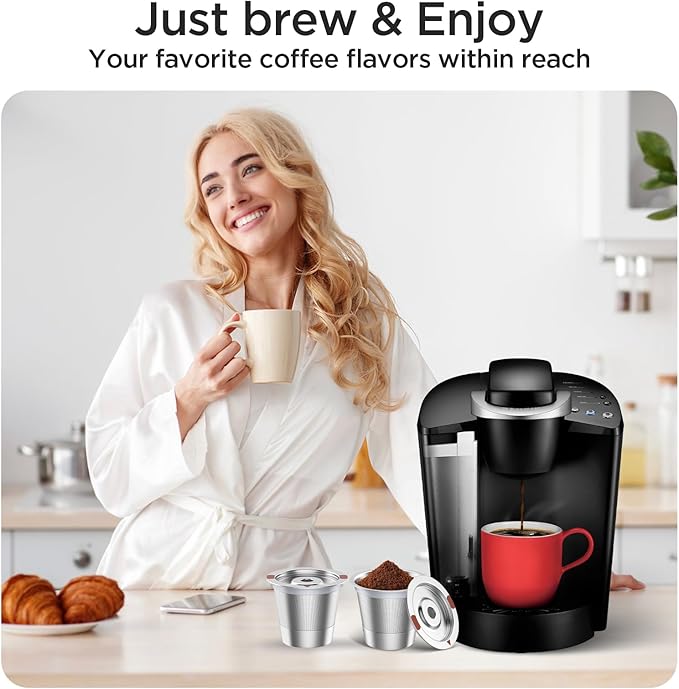 Reusable K Cups for Keurig Stainless Steel Refillable Coffee Pods - Metal K Cup Reusable Coffee Filter for Keurig 1.0 & 2.0 K-Classic K-Elite K-Express K-Mini, BPA Free Permanent Coffee Filter(3pack)