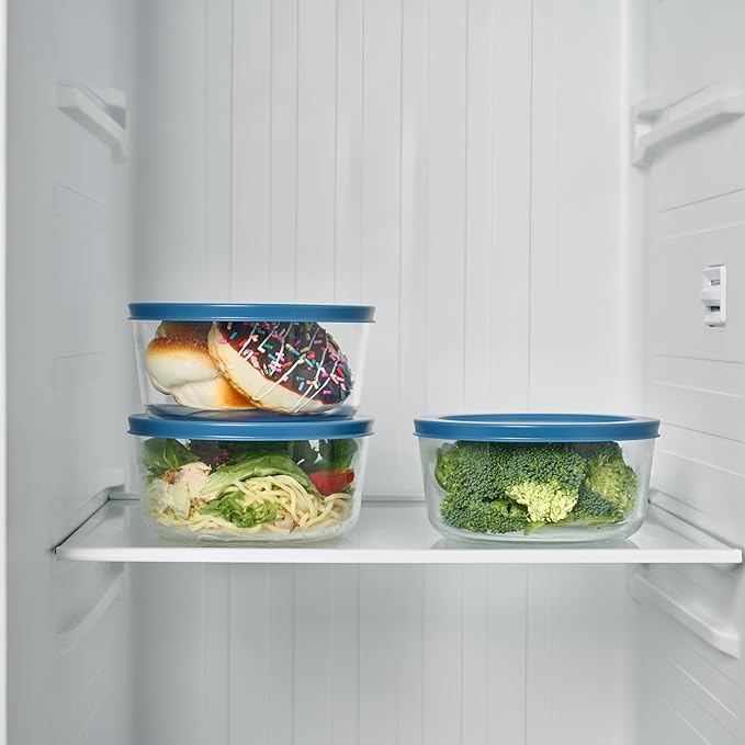 DURA LIVING 12-Piece Glass Food Storage Containers Set (6 Containers + 6 BPA-Free Lids) | 4-Cup, Leakproof | Microwave, Freezer, Oven & Dishwasher Safe | Ideal for Meal Prep & Pantry Organization