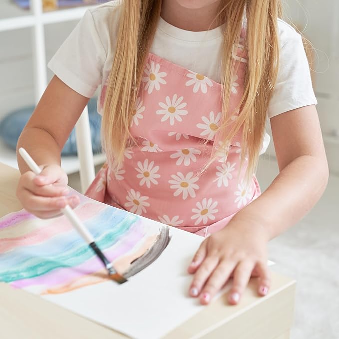 ZICOTO Kids Apron for Girls & Boys - Toddler Apron with Pocket for Cooking, Baking & Crafts - Christmas Gift for Little Chef