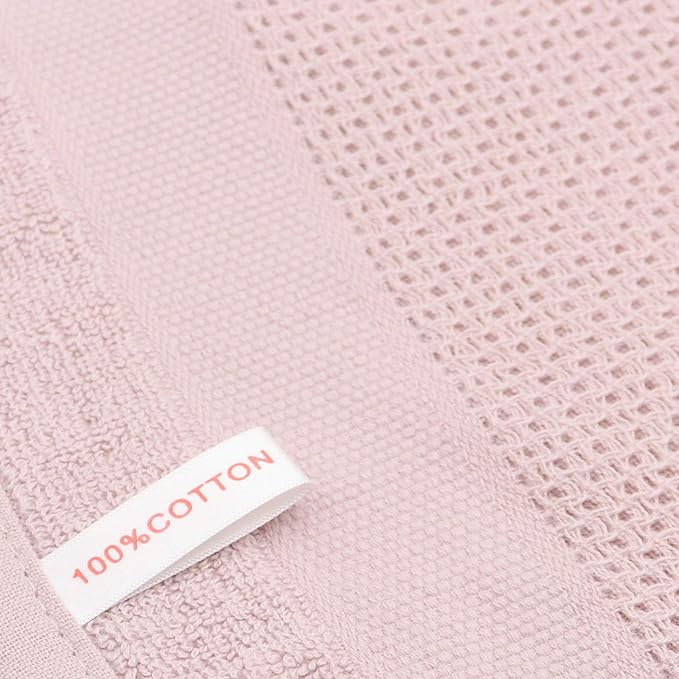 Mia'sDream Cotton Dish Cloths Kitchen Dish Rags, Waffle Weave Dish Towels, Soft and Absorbent Kitchen Hand Towels Washcloths, 12inchx12inch 6 Pack (Pink)