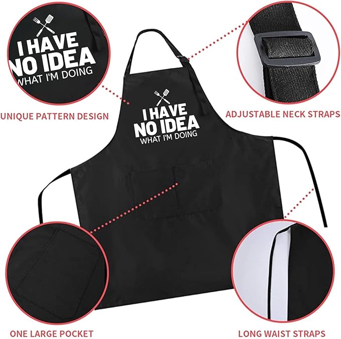 Rosoz Funny Grill Aprons For Men, Dad, Husband, Him - Aprons For Men With Pockets,Father's Day Gifts – BBQ Cooking Chef Apron