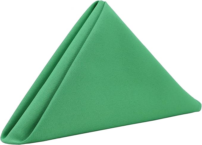 Your Chair Covers Cloth Polyester Napkins, 20 x 20 Inch, Washable Dinner Fabric Linen Napkins with Hemmed Edges for Restaurant, Wedding and Holiday Pack of 10 (Emerald Green)
