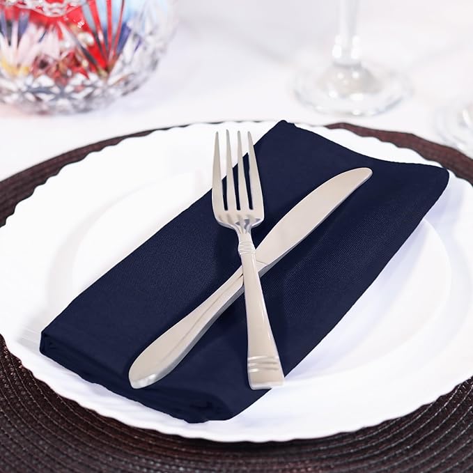 Utopia Home Navy Blue Cloth Napkins (12 Pack, 20x20 Inches), Ideal Dinner Napkins for Party, Wedding and Lunch/Dinner