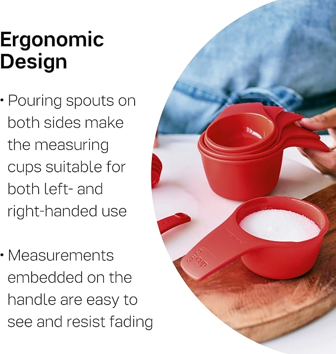 TUPPERWARE Brand Measuring Mates Set - 6 Measuring Cups + 6 Spoons - Dishwasher Safe & BPA Free