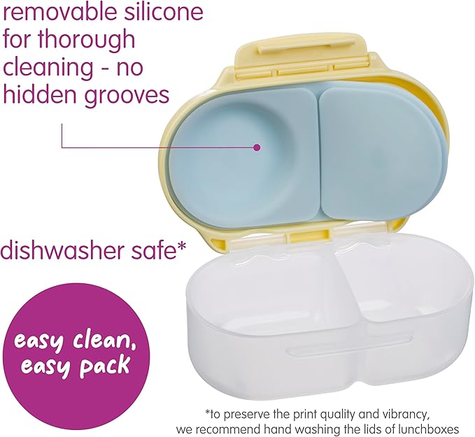 b.box Looney Tunes Snack Box - Leakproof Mini Bento Box for Kids & Toddlers, 2 Compartment Snack Containers for Kids, Lunch Containers, Dishwasher Safe, BPA Free, PFAS Free, Ages 4m+, 1 3/4 Cup