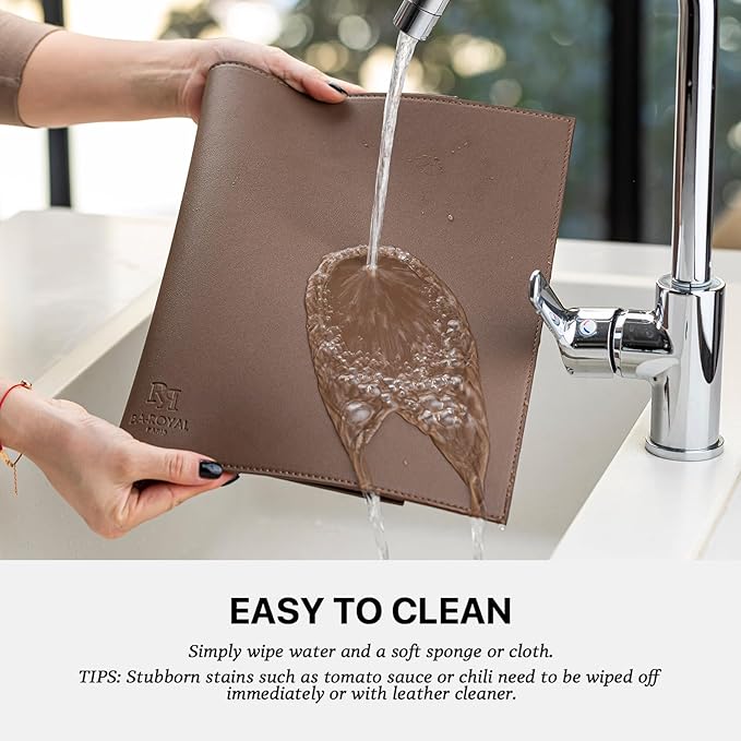 Faux Leather Placemats Set of 12 Vinyl Washable Wipeable Table Mats for Kitchen Dining Table Heat Resistant Waterproof Modern Indoor/Outdoor Placemats Non-Slip Easy Clean Place Mats (Chocolat)