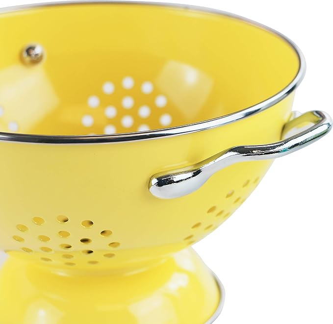 Calypso Basics by Reston Lloyd Powder Coated Enameled Colander, 1.5 Quart, Lemon