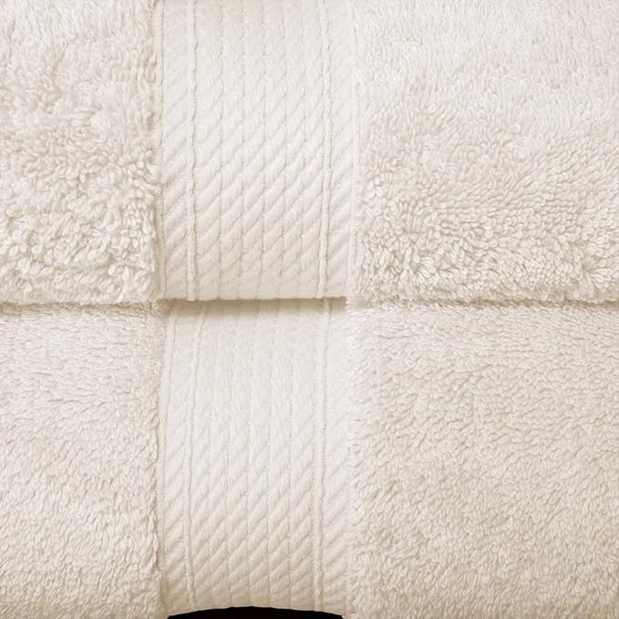 SUPERIOR Egyptian Cotton Pile 10 Piece Towel Set, Includes 2 Bath, 4 Hand, 4 Face Towels/Washcloths, Ultra Soft Luxury Towels, Thick Plush Essentials, Guest Bath, Spa, Hotel Bathroom, Cream
