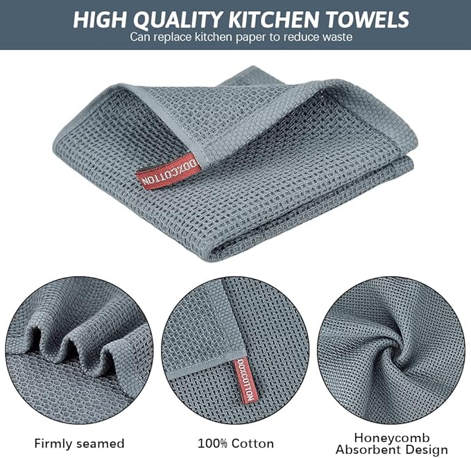 Nialnant 100% Cotton Dish Cloths for Washing Dishes,6 Pack Soft Absorbent Kitchen Towels and Dishcloths Sets,Quick Drying Dish Rags 12x12 Inches,Multi Color