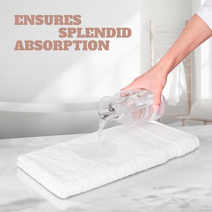 White Classic Wealuxe Cotton Hand Towels - Soft and Lightweight - 16x27 Inch - 12 Pack - Multi