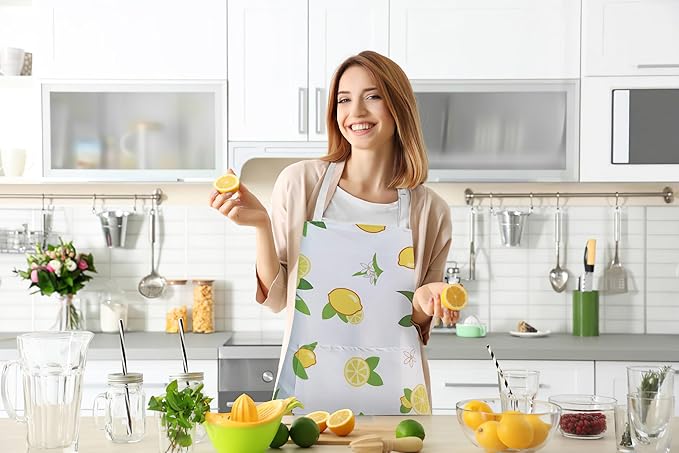 ZiQilin Adjustable Waterproof Kitchen Apron for Women with 2 Pockets Cooking Chef Apron Gardening Funny BBQ Aprons for Men