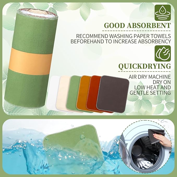 36 Pack Reusable Cleaning Cloths Washable Cotton Kitchen Dish Towels for Home Party Supplies Bulk, 9.84x11.81in (Earth Tone)